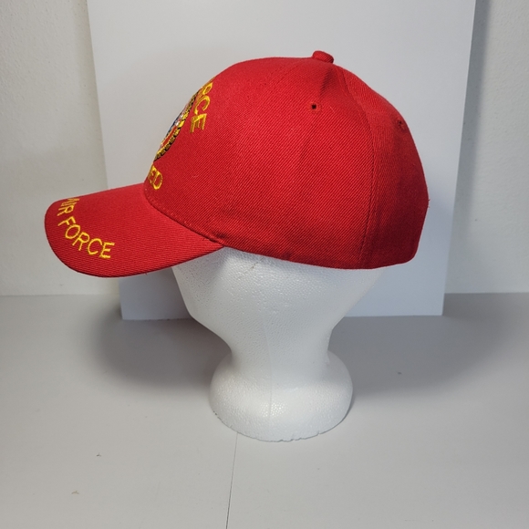 Mens Red Air Force retired Shadow Emblem Hat Hook & Loop adjustable back - Picture 4 of 8